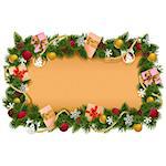 Vector Fir Frame with Paper Scroll isolated on white background