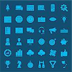 Startup Web Icons. Vector Set of Business Glyphs.