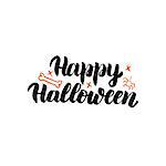 Happy Halloween isolated Lettering. Vector Illustration of Brush Calligraphy.