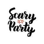 Scary Party isolated Lettering. Vector Illustration of Handwritten Calligraphy.