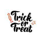 Trick or Treat isolated Calligraphy. Vector Illustration of Handwritten Lettering.