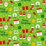 Christmas Seasonal Seamless Pattern. Vector Illustration. Winter Holiday Background.