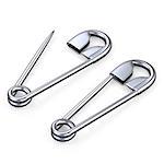 Open and closed safety pins 3D render illustration isolated on white background