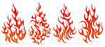 Four fire icon design element on white background