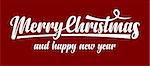 White text Marry Christmas and Happy New Year on red background.