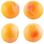 Isolated fruits. Collection of whole grapefruit isolated on white background with clipping path as package design element.