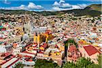 Scenic overview of Guanajuato City with its many historical churches, Guanajuato State, Mexico