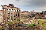 Roman Forum ruins, elevated view from Campidoglio, Historic Centre, Rome, UNESCO World Heritage Site, Lazio, Italy, Europe