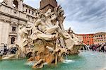 Fontana dei Quattro Fiumi (Four Rivers), Piazza Navona, Historic Centre, Rome, UNESCO World Heritage Site, Lazio, Italy, Europe