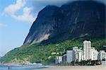 Sao Conrado beach and the Pedra da Gavea in Rio de Janeiro's southern zone, Rio de Janeiro, Brazil, South America