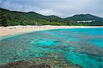 Turquoise waters on Furuzamami Beach, Zamami Island, Kerama Islands, Okinawa, Japan, Asia