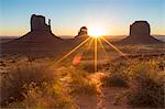 Sunrise at Monument Valley, Navajo Tribal Park, Arizona, United States of America, North America