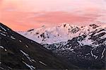 Glacier Forni at sunrise, Valfurva, Lombardy, Italy, Europe