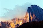 Les Drus and Aiguille Verte, 4122m, Chamonix, Rhone Alpes, Haute Savoie, France, Europe