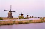 Windmills, Kinderdijk, UNESCO World Heritage Site, Netherlands, Europe