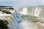 View along the Iguacu, Iguazu, Falls, Cataratta Foz do Iguacu, Parana, Iguazu National Park, Brazil.