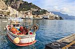 Fishing boats in Amalfi harbour, Amalfi Coast, UNESCO World Heritage Site, Campania, Italy, Europe