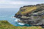 Tintagel Castle on Tintagel Island, Cornwall, England, United Kingdom, Europe