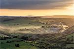 View from Curbar Edge looking towards Calver, Dark Peak, Peak District National Park, Derbyshire, England, United Kingdom, Europe