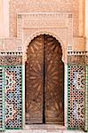 Wall of Ben Youssef Madrasa (ancient Islamic college), UNESCO World Heritage Site, Marrakech, Morocco, North Africa, Africa