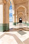 Arches and columns, part of the Hassan II Mosque (Grande Mosquee Hassan II), Casablanca, Morocco, North Africa, Africa
