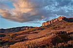 Clouds over the palisades at Owl Creek Pass in the fall, Uncompahgre National Forest, Colorado, United States of America, North America