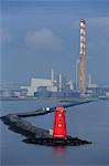 Poolbeg Lighthouse, Dublin City, County Dublin, Republic of Ireland, Europe