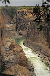 Elevated view of river gorge at Victoria Falls, Zimbabwe, Africa