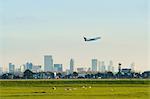 Airplane taking off from Hague airport, Rotterdam, South Holland, Netherlands, Europe