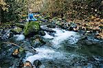 Woman connecting with nature