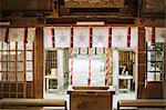 Interior view of Shinto Sakurai Shrine, Fukuoka, Japan.