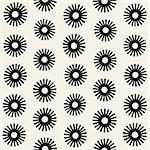 Vector seamless sunburst shapes freehand pattern. Abstract background with round brush strokes. Monochrome hand drawn texture