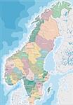 Sllustration of a Map of Norway and Sweden