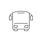 Bus outline icon on white background