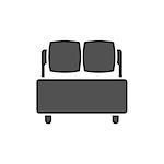 Bed vector icon on white background