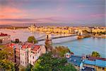 Cityscape image of Budapest, capital city of Hungary, during sunset.