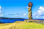 Moai at Ahu Ko Te Riku in Tahat Archaeological Complex Easter Island, Chile