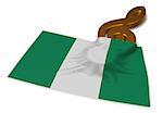 clef symbol symbol and flag of nigeria - 3d rendering