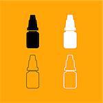 Eye drops it is set black and white icon .