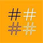 Hashtag it is set black and white icon .