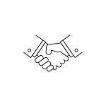 Handshake line icon on white background