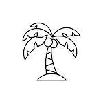 Palm tree line icon on white background