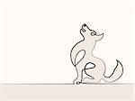 Continuous line drawing. Cute dog sitting. Vector illustration