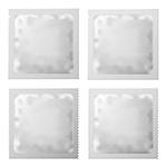 Realistic White Blank template condom Packaging. Set of Condom Or Foil wet wipes Pouch Medicine packet. Vector illustration of condom Or sachet Foil wet wipes packet. EPS 10
