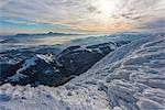 Monte Cucco Park, sunrise on Apennines in winter, Umbria, Italy, Europe