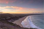 Robberg Nature Reserve and Plettenberg Bay at sunset, Western Cape, South Africa, Africa