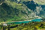 Lake Lanuza reservoir in the scenic upper Tena Valley of the Aragon Pyrenees, Lanuza, Sallent de Gallego, Huesca Province, Spain, Europe