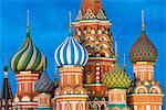 St. Basil's Cathedral lit up at night, UNESCO World Heritage Site, Moscow, Russia, Europe