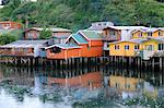 A palafita stilt village in Castro, Chiloe Island, northern Patagonia, Chile, South America
