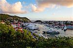 View over the harbour of Gustavia, St. Barth (St. Barthelemy), Lesser Antilles, West Indies, Caribbean, Central America